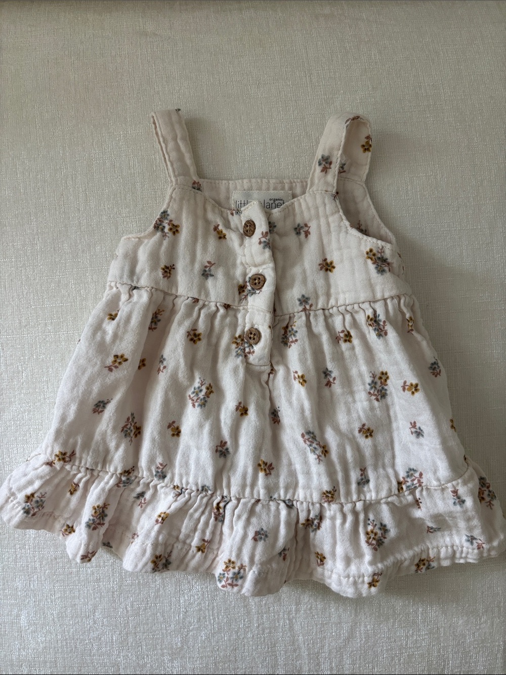 Carter's Cream Floral Ruffle Tank Top with Flowers